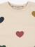 Sweat-shirt Lou motifs coeurs beige - vertbaudet enfant 