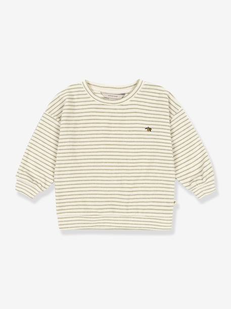 Sweat rayé en éponge ITTY beige - vertbaudet enfant 