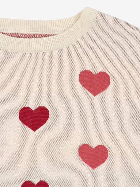 Trui met hartjes KONGES SLOJD rozen - vertbaudet enfant 