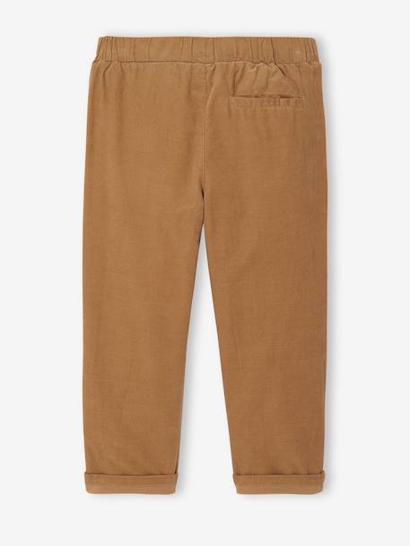 Pantalon velours taille élastiquée ajustable garçon noix de pécan - vertbaudet enfant 