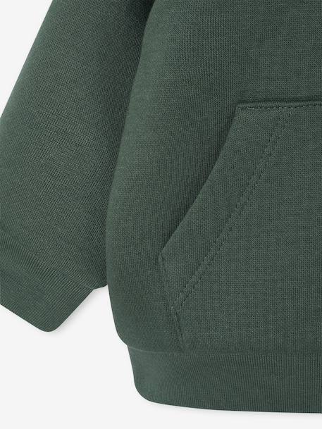 Cardigan bébé en molleton zippé à capuche doublée vert sapin - vertbaudet enfant 