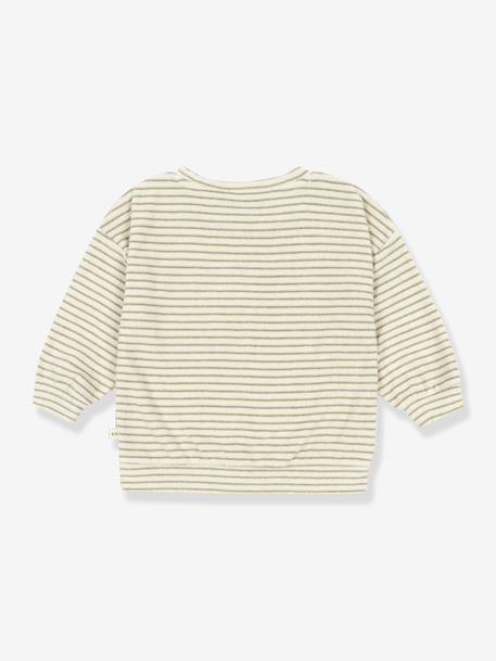 Sweat rayé en éponge ITTY beige - vertbaudet enfant 