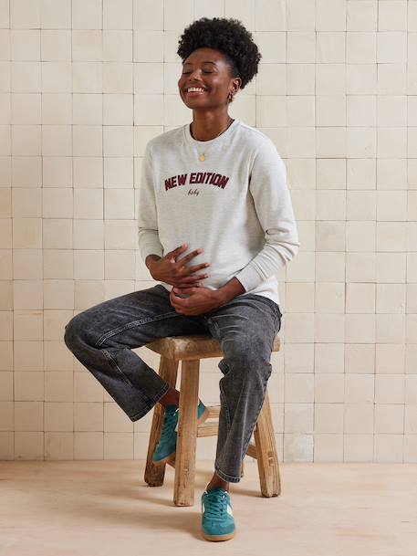 Sweat de grossesse 'New Edition Baby' beige chiné - vertbaudet enfant 