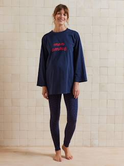 Vêtements de grossesse-Pyjama, homewear-Ensemble 2 pièces pyjama de grossesse "mon amour"