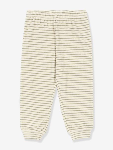 Pantalon rayé ample en éponge beige - vertbaudet enfant 