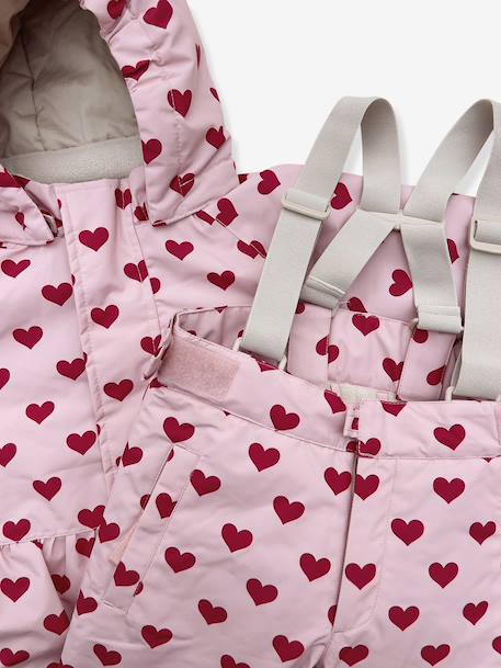 Veste coupe-vent imperméable motifs coeurs Mismou gris+rose - vertbaudet enfant 