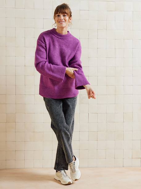 Rechtstreeks zwangerschapsbroek met naadloze band denimgrijs+ongewassen denim+stone - vertbaudet enfant 