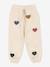 Pantalon jogging en molleton motifs coeurs beige - vertbaudet enfant 