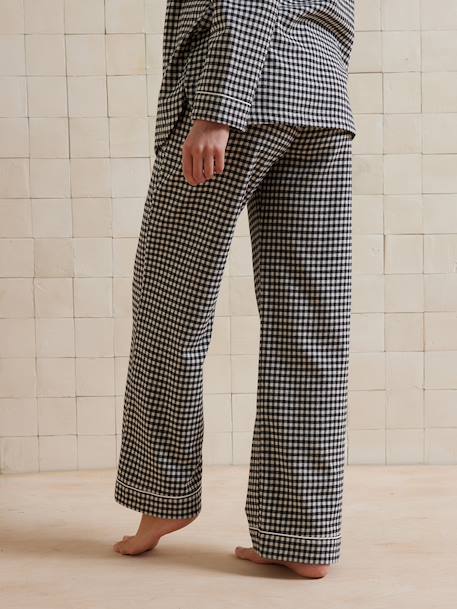 Ensemble 2 pièces pyjama de grossesse coton vichy carreaux noir - vertbaudet enfant 