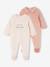 Set van 2 babyslaappakjes in fluweel / velours lichtroze - vertbaudet enfant 