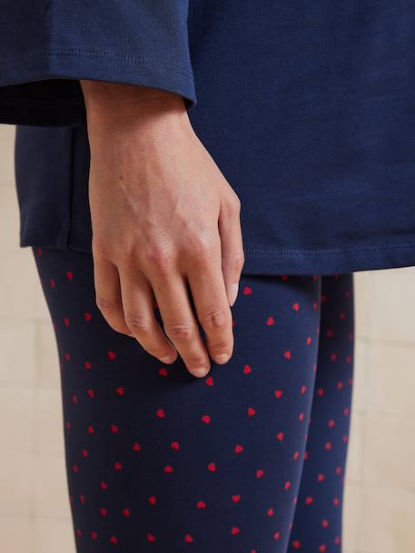 Ensemble 2 pièces pyjama de grossesse 'mon amour' marine - vertbaudet enfant 