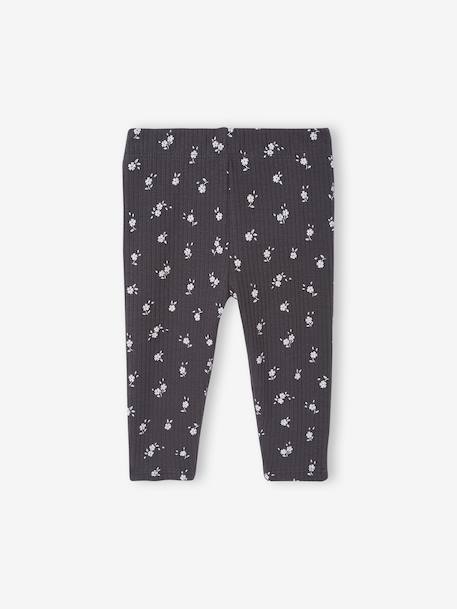 Legging bébé léopard en maille côtelée anthracite+taupe - vertbaudet enfant 