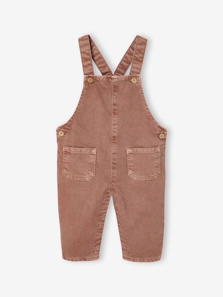 Salopet voor baby's in pigment geverfde keperstof terracottategel - vertbaudet enfant 