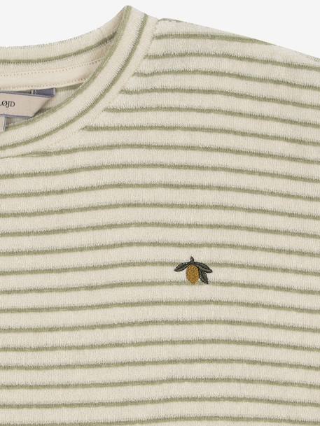 Sweat rayé en éponge ITTY beige - vertbaudet enfant 