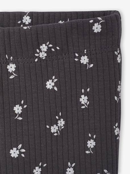 Bedrukte babylegging in ribgebreide stof antraciet+taupe - vertbaudet enfant 
