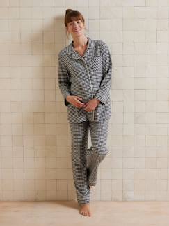 Vêtements de grossesse-Pyjama, homewear-Ensemble 2 pièces pyjama de grossesse coton vichy