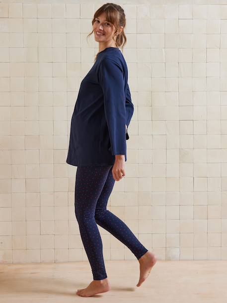 Ensemble 2 pièces pyjama de grossesse 'mon amour' marine - vertbaudet enfant 