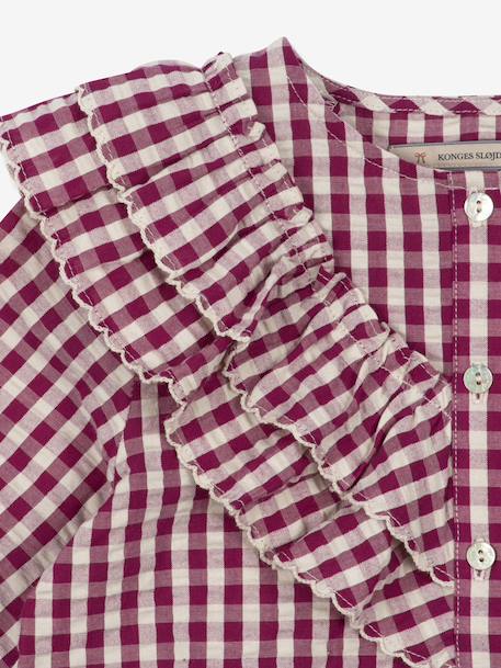 Blouse à volants fille motifs carreaux rouge - vertbaudet enfant 