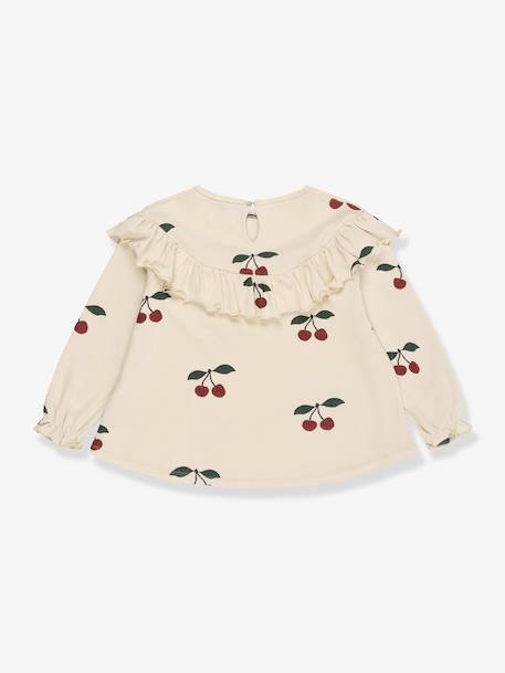 Blouse à volants fille détails glitter beige - vertbaudet enfant 