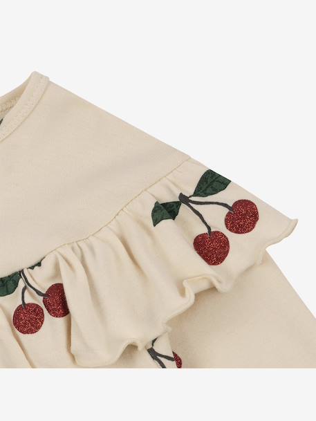 Blouse à volants fille détails glitter beige - vertbaudet enfant 