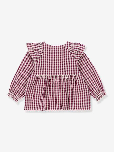 Blouse à volants fille motifs carreaux rouge - vertbaudet enfant 