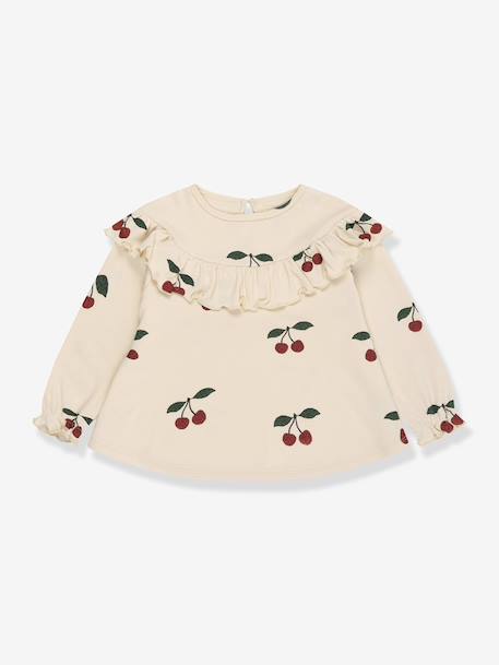 Blouse à volants fille détails glitter beige - vertbaudet enfant 
