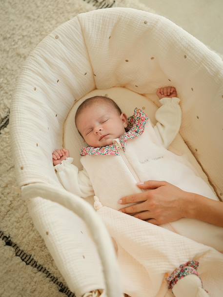 Gigoteuse hiver manches amovibles en velours collerette Liberty personnalisable rose pâle - vertbaudet enfant 