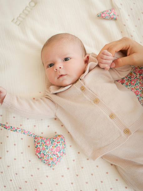 Leertapijt in katoenen gaas met details in Liberty ENVIE DE FRAISE-stof lichtroze - vertbaudet enfant 