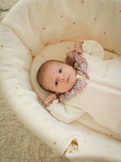 Linge de maison et décoration-Linge de lit bébé-Gigoteuse hiver manches amovibles en velours collerette Liberty personnalisable