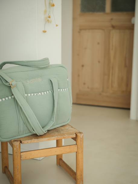 Sac à langer évolutif 24 ou 48h personnalisable vert sauge - vertbaudet enfant 