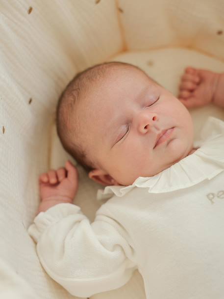 Lot de 2 pyjamas naissance fille en velours personnalisable écru - vertbaudet enfant 