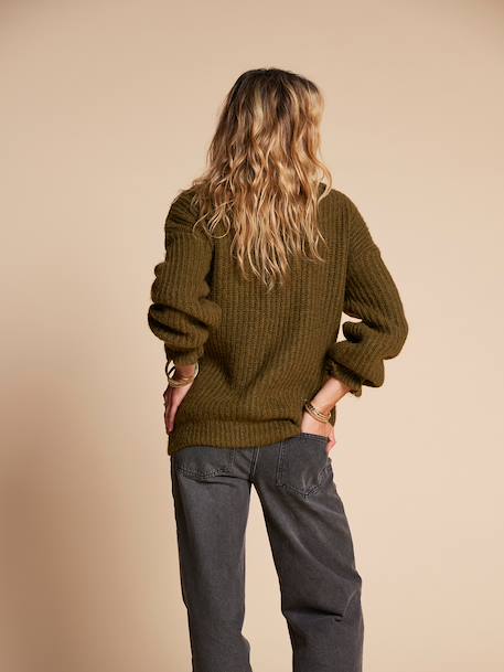 Gilet femme devant/dos en maille perlée grossesse et allaitement bois de rose+vert - vertbaudet enfant 