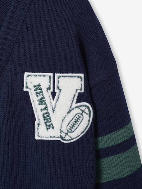 Gilet col V manches longues garçon marine - vertbaudet enfant 