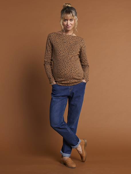 Rechte zwangerschapsjeans met Seamless band ENVIE DE FRAISE gebleekt denim+ongewassen denim+stone - vertbaudet enfant 