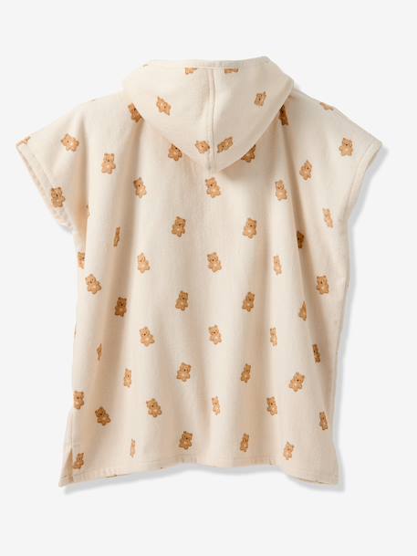 Poncho de bain bébé personnalisable PETIT OURS, avec coton recyclé blanc imprimé - vertbaudet enfant 