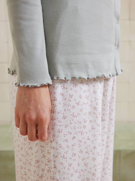 Ensemble 2 pièces pyjama personnalisable Before and After vert sauge - vertbaudet enfant 