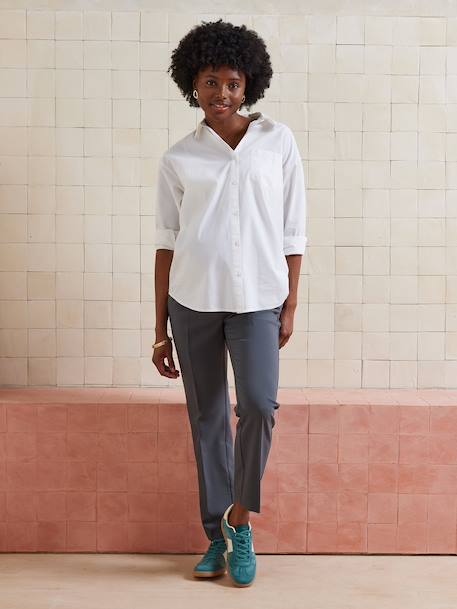 Naadloze zwangerschapsbroek met band grijs+zwart - vertbaudet enfant 