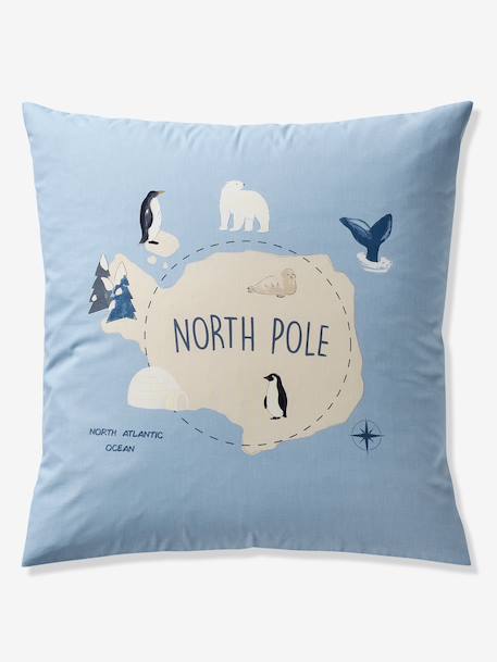 Parure housse de couette + taie d'oreiller enfant PÔLE NORD, avec coton recyclé bleu océan - vertbaudet enfant 