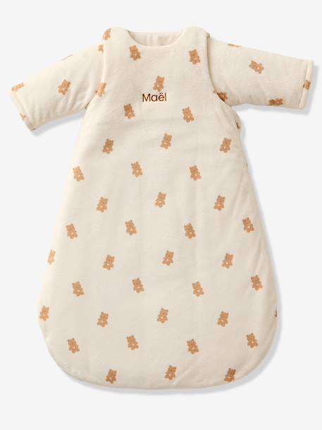 Gigoteuse PETIT OURS manches longues amovibles blanc imprimé - vertbaudet enfant 