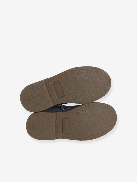 Leren meisjeslaarzen met schulprandjes bruin+marineblauw+taupe+veel beige+zwart - vertbaudet enfant 