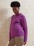 Trui met ronde hals voor zwangerschap jersey breisel met wol antraciet+fuchsia - vertbaudet enfant 