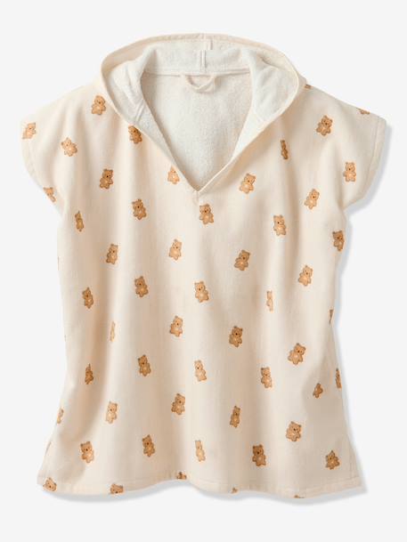 Poncho de bain bébé personnalisable PETIT OURS, avec coton recyclé blanc imprimé - vertbaudet enfant 