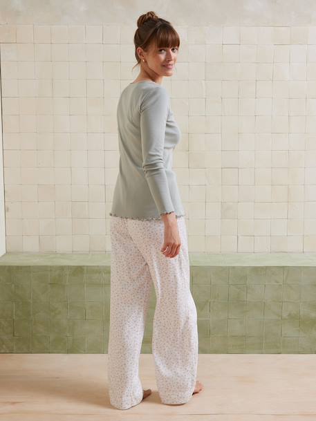 Ensemble 2 pièces pyjama personnalisable Before and After vert sauge - vertbaudet enfant 