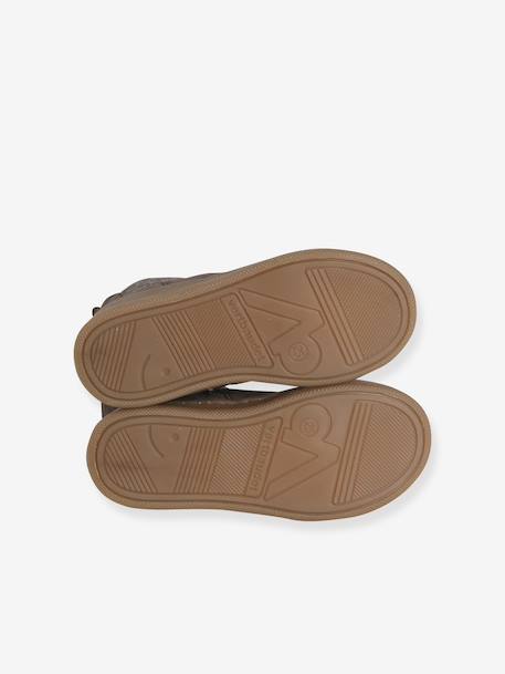 Boots fille cuir zippées bronze+camel+lot marron+marine+or+vert - vertbaudet enfant 