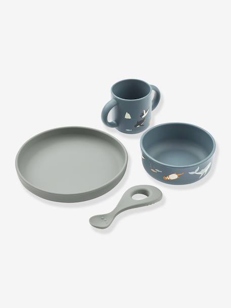 Coffret repas Vivi - bleu foncé+écru+jaune+rose pâle - vertbaudet enfant 