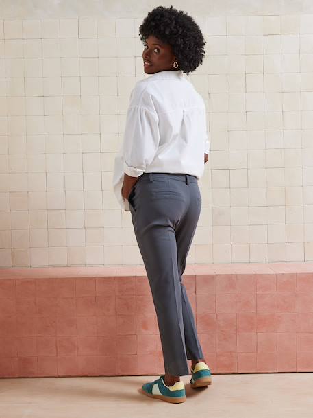 Naadloze zwangerschapsbroek met band grijs+zwart - vertbaudet enfant 