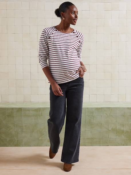 Wijde zwangerschapsjeans GRIS FONCE UNI+ongewassen denim - vertbaudet enfant 