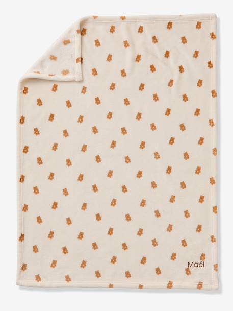 Bedrukte fleece deken. bruin, bedrukt+rood, bedrukt+wit, bedrukt - vertbaudet enfant 
