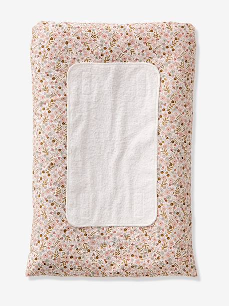 Matelas à langer + 2 tapis de change personnalisable FLORA blanc imprimé - vertbaudet enfant 