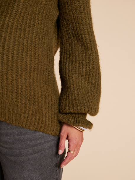 Gilet femme devant/dos en maille perlée grossesse et allaitement bois de rose+vert - vertbaudet enfant 